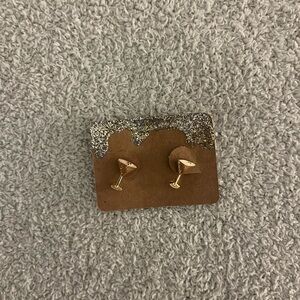 Gold Martini Glass Stud Earrings